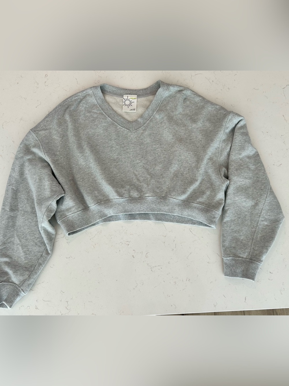 Cropped heather gray aerie sweatshirt
